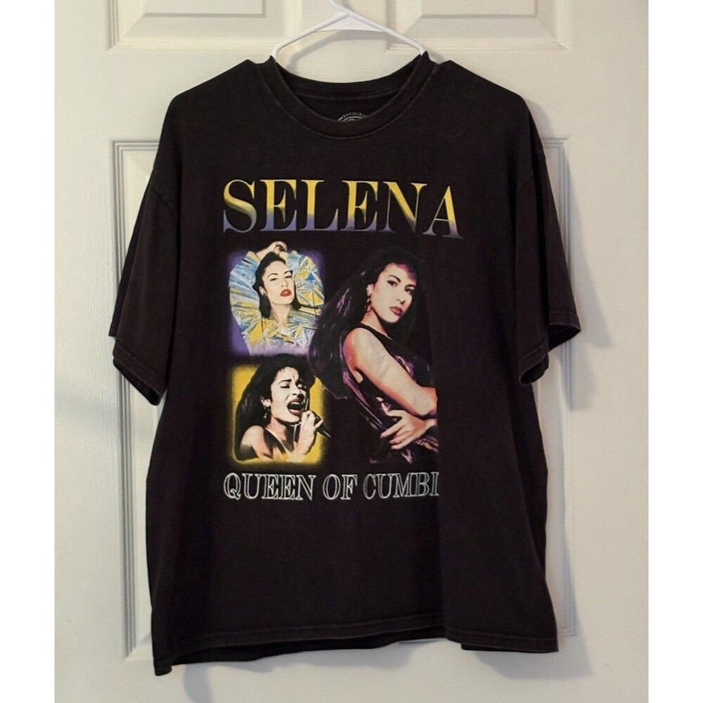 Official Selena Black Tee Shirt XL Queen Of Columbia Factory Faded